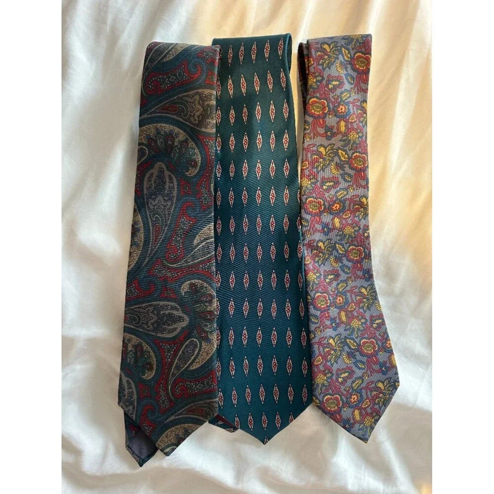 Vintage French Silk Ties Lot 3 Guy Laroche Philippe Vendome Paris Nubio Designer